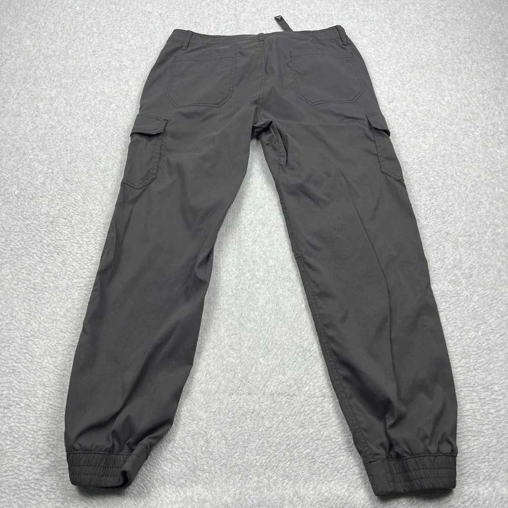 prAna Zogger Pants Mens 34x30 Gray Nylon Cargo Stretch Belted Hiking Jogger